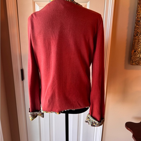 Soft Surroundings silk and cashmere Cardigan with Paisley Trim - Picture 4 of 10
